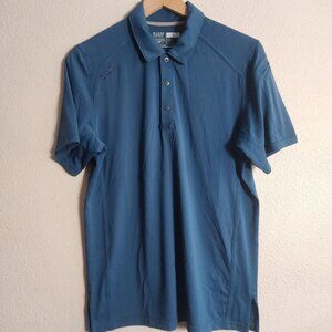 5.11 Tactical Polo Shirt Mens Small Blue Performance Snap Front Pen Pocket Tech